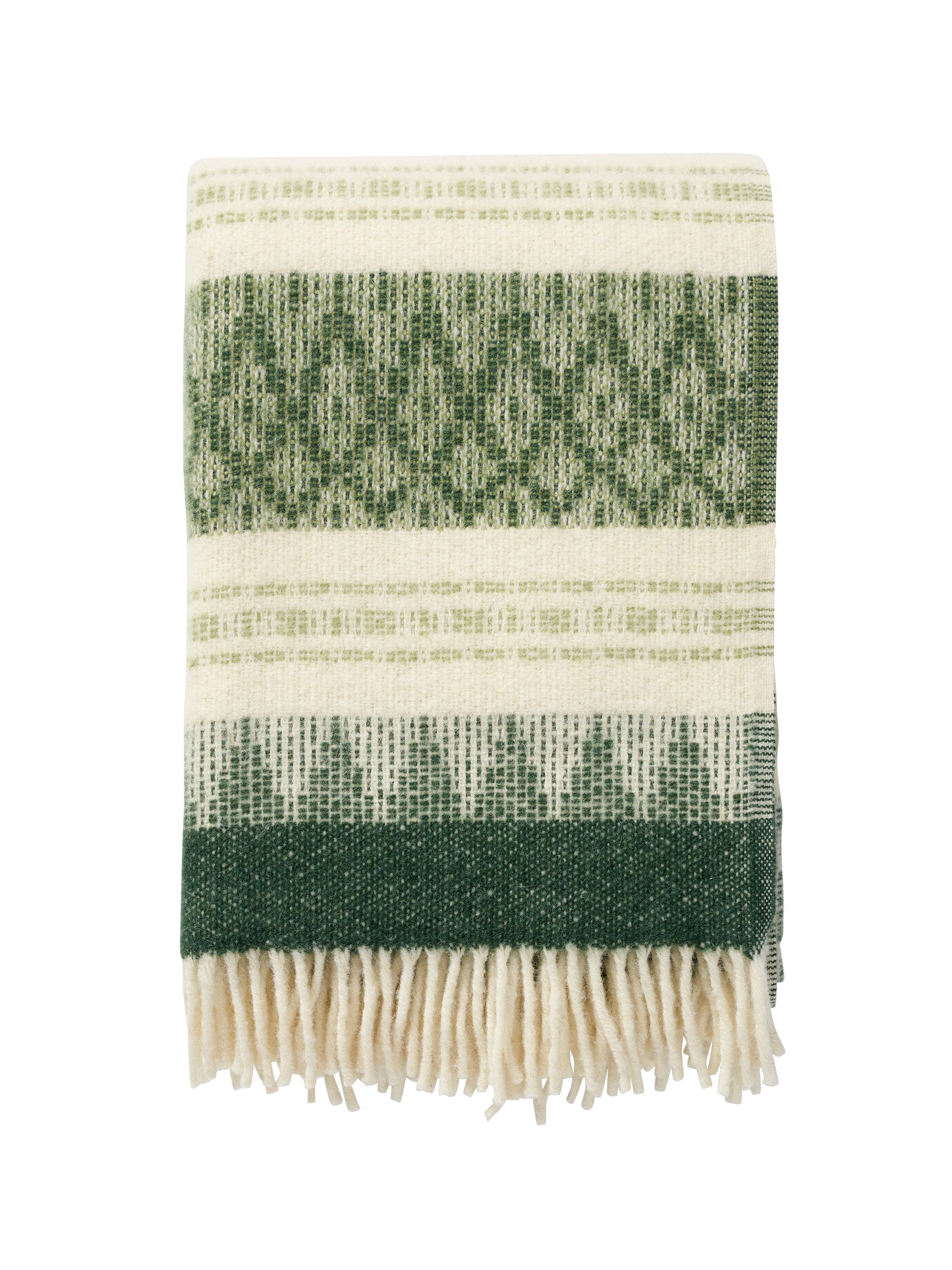Freja Wool Throw in Wood Green