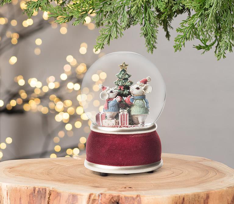 Mice & Tree Snow Globe