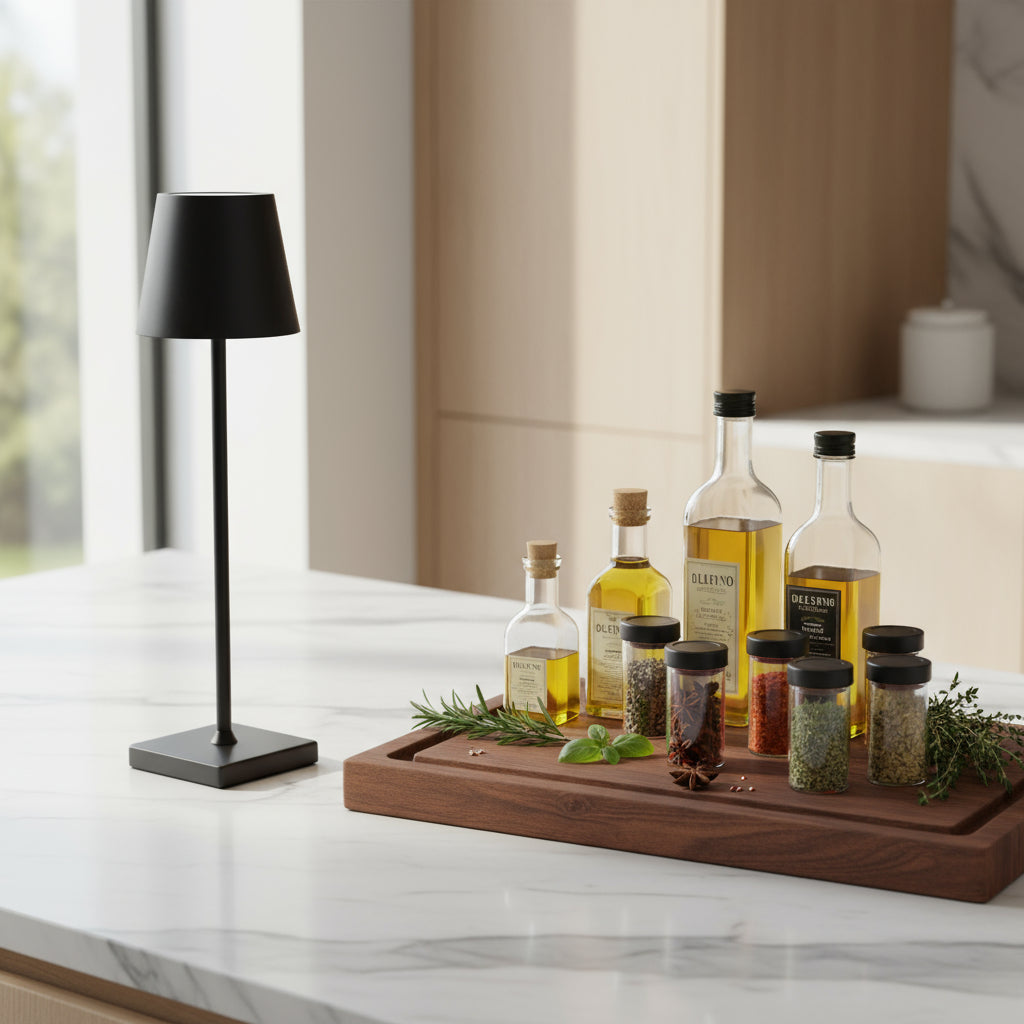 15" Black LED Table Light