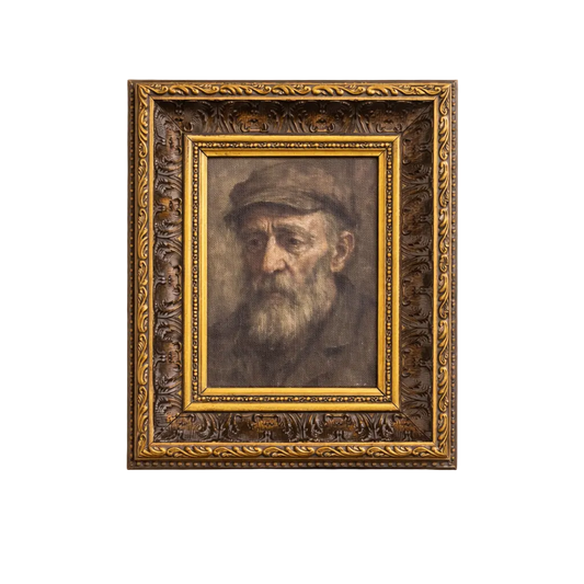 Old Guy, Antique Inspired Gold Leaf Crowned Framed Art