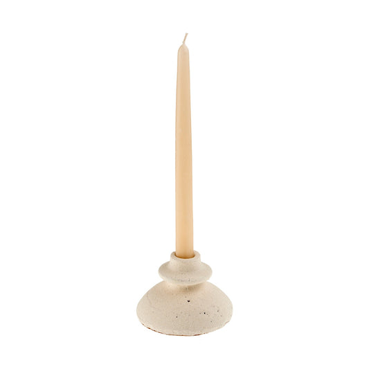 Arta Terracotta Candle Holder, White
