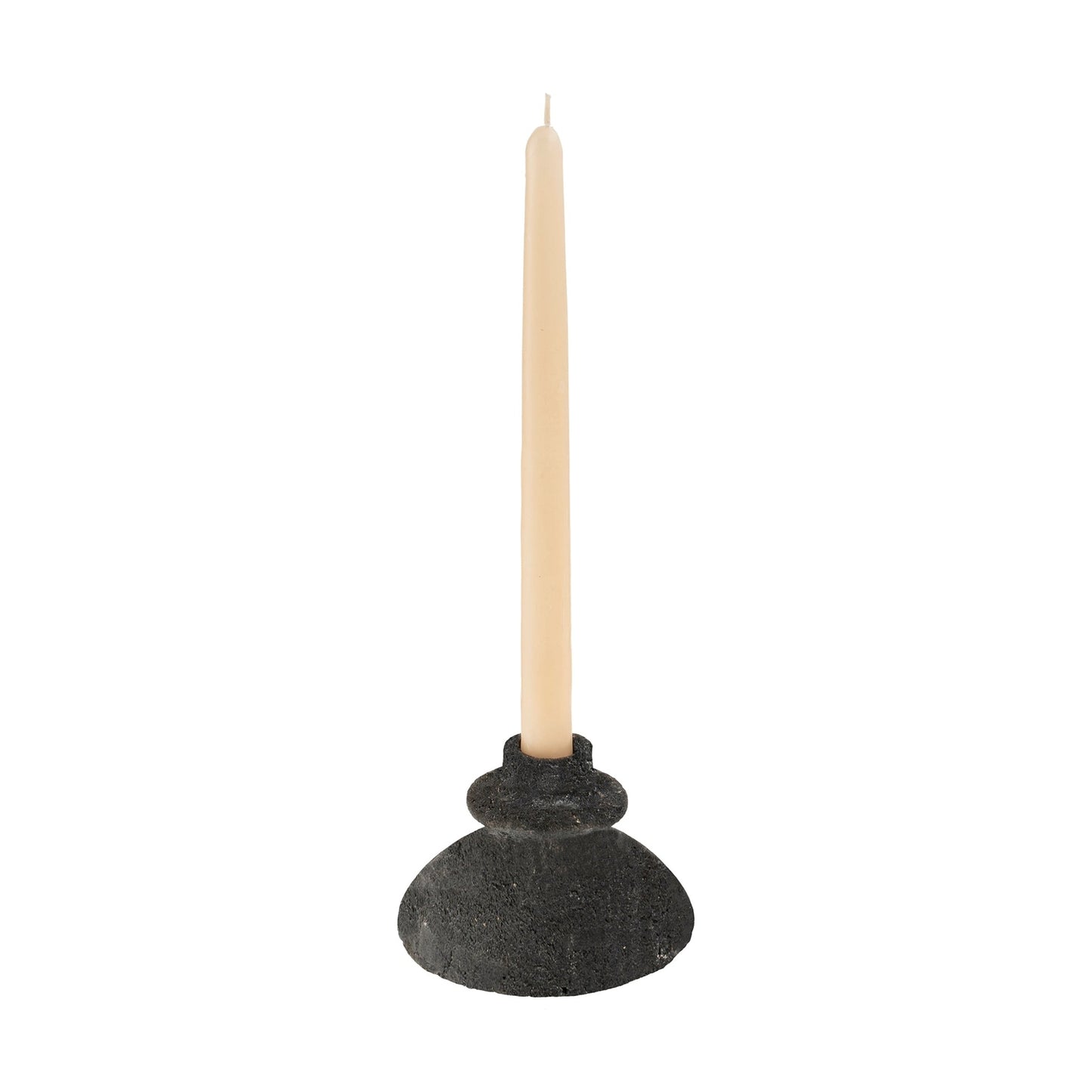 Arta Terracotta Candle Holder, Black