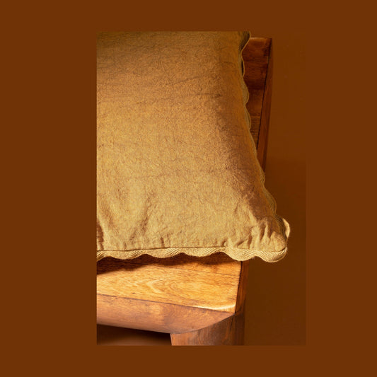 Scalloped Edge Pillow, Bronze 20x20