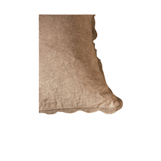 Scalloped Edge Pillow, Mink 20x20 Cover Only