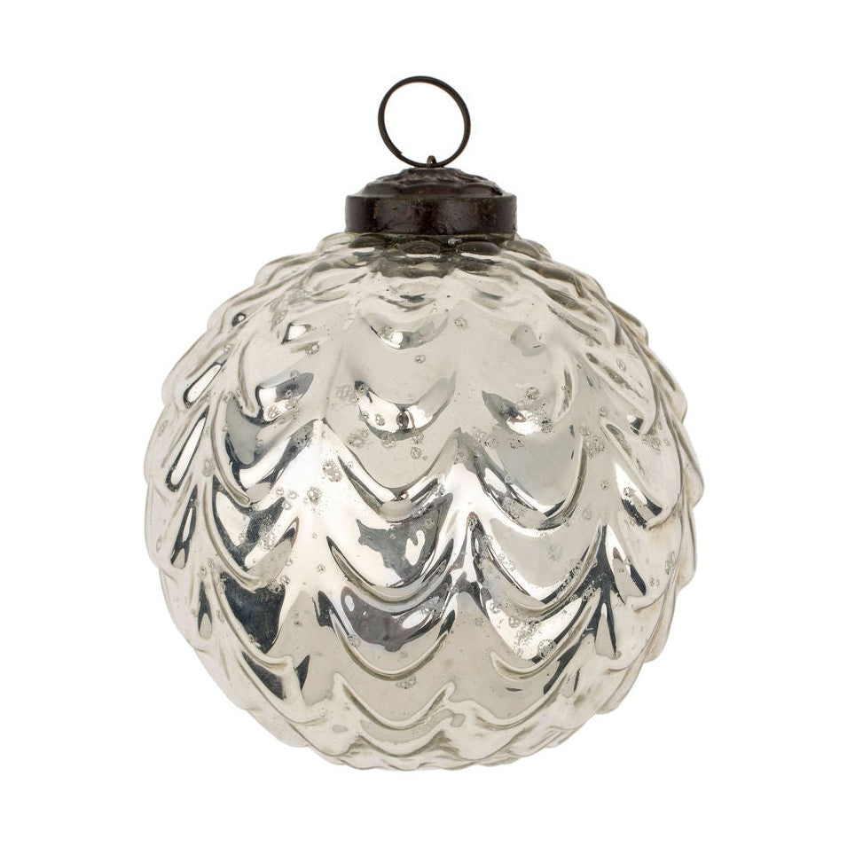 Silver Frost Holiday Waves Ornament