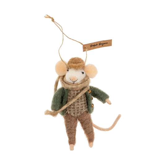 Bookish Benjamin Mouse Holiday Ornament