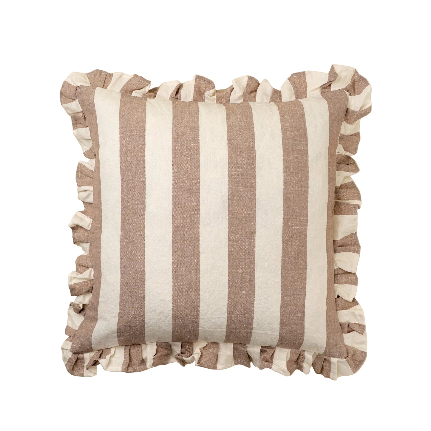 20x20 Ruffle Stripe Pillow, Fawn