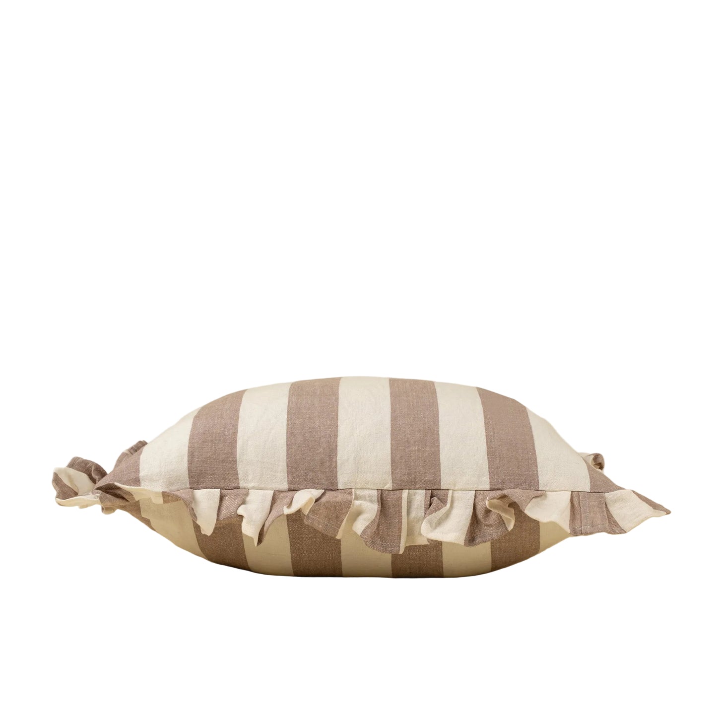 20x20 Ruffle Stripe Pillow, Fawn