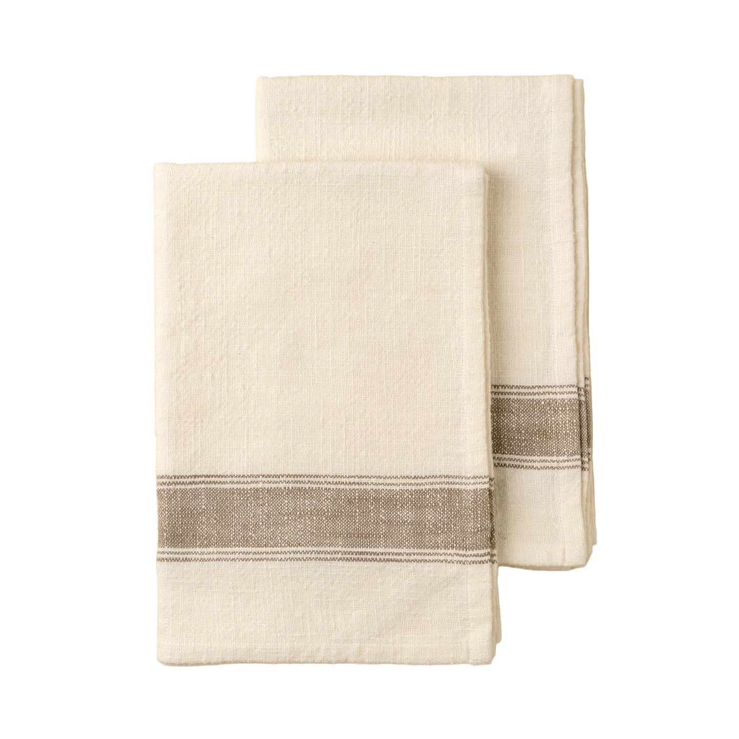 Grain Sack Tea Towels S/2, Beige