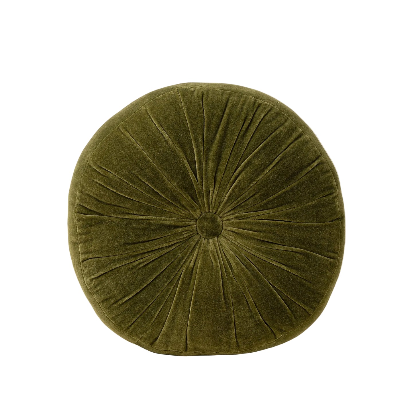 Velvet Tuft Round Cushion, Moss