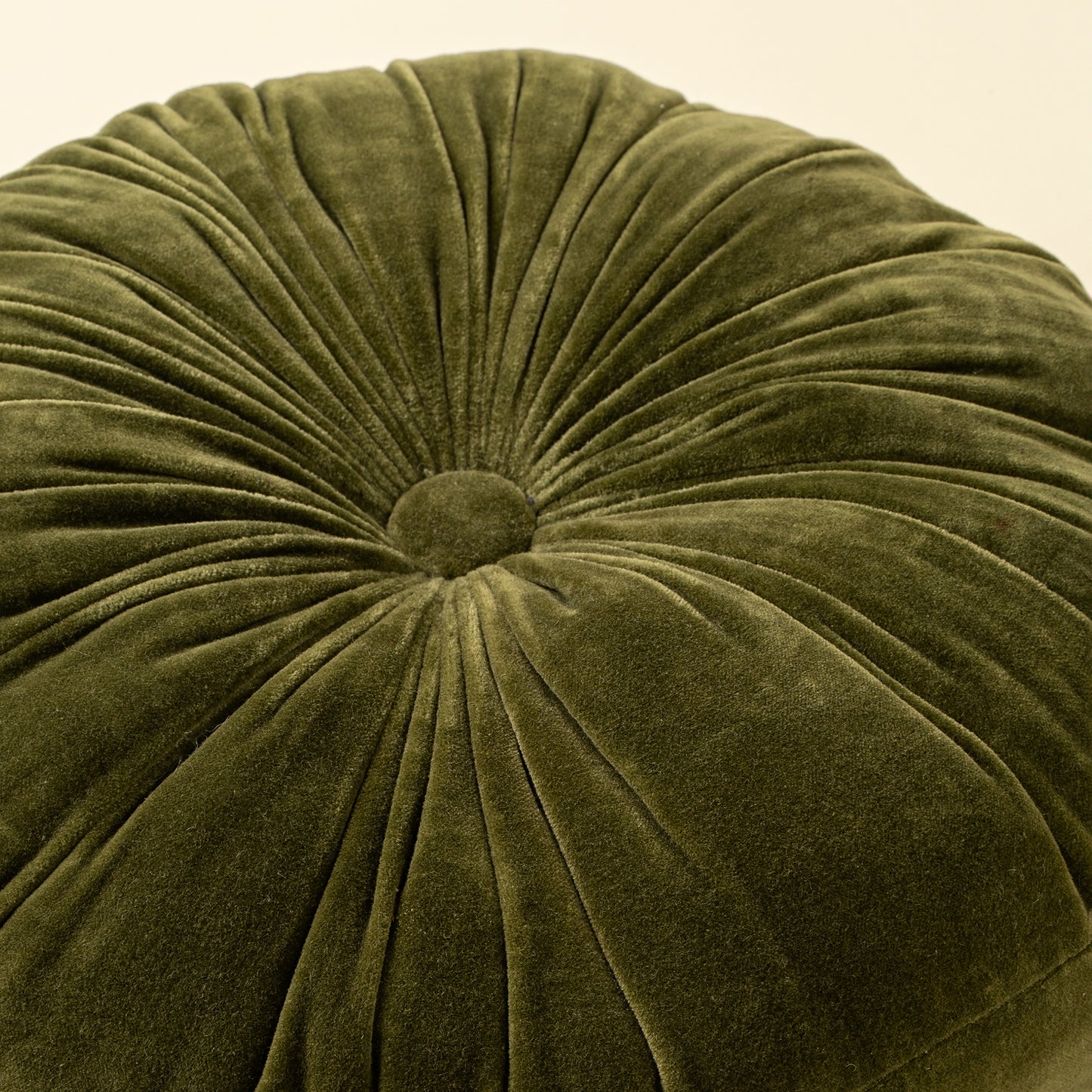 Velvet Tuft Round Cushion, Moss