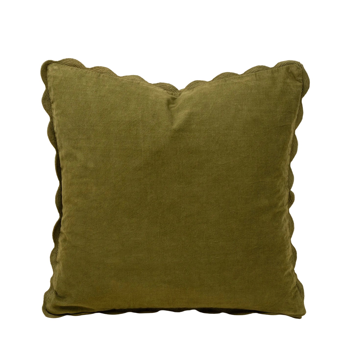 20x20 Corduroy Scallop Pillow, Moss