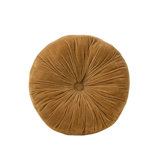 Velvet Tuft Round Cushion, Gold