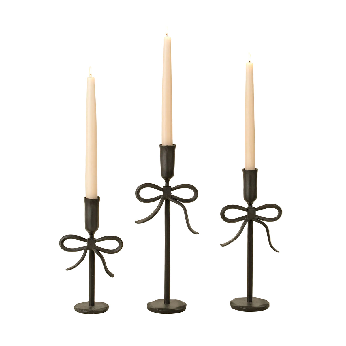 Bow Forged Candlestick L, Black
