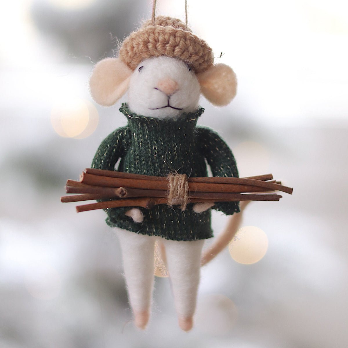 Woodland Wyatt Mouse Holiday Ornament