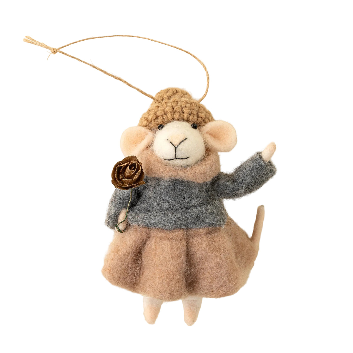 Gilded Rose Greta Mouse Holiday Ornament