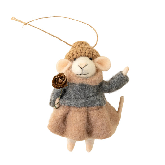 Gilded Rose Greta Mouse Holiday Ornament