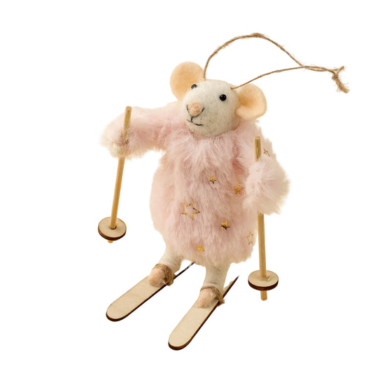 Skiing Sophie Mouse Holiday Ornament