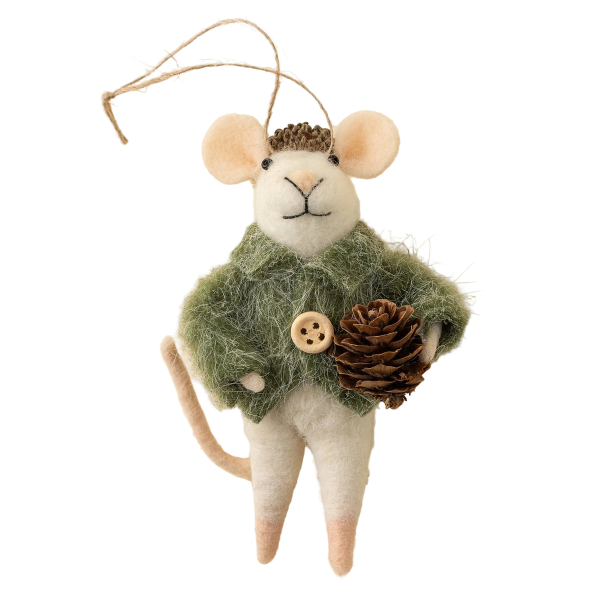 Pinecone Paul Mouse Holiday Ornament