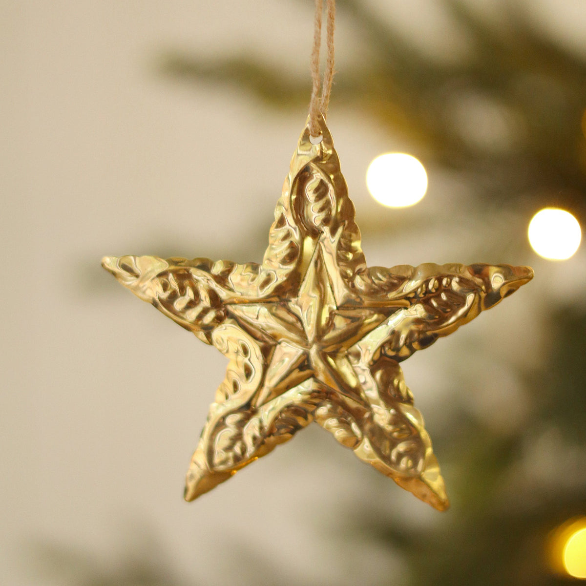 Gilded Press Holiday Ornament, Star