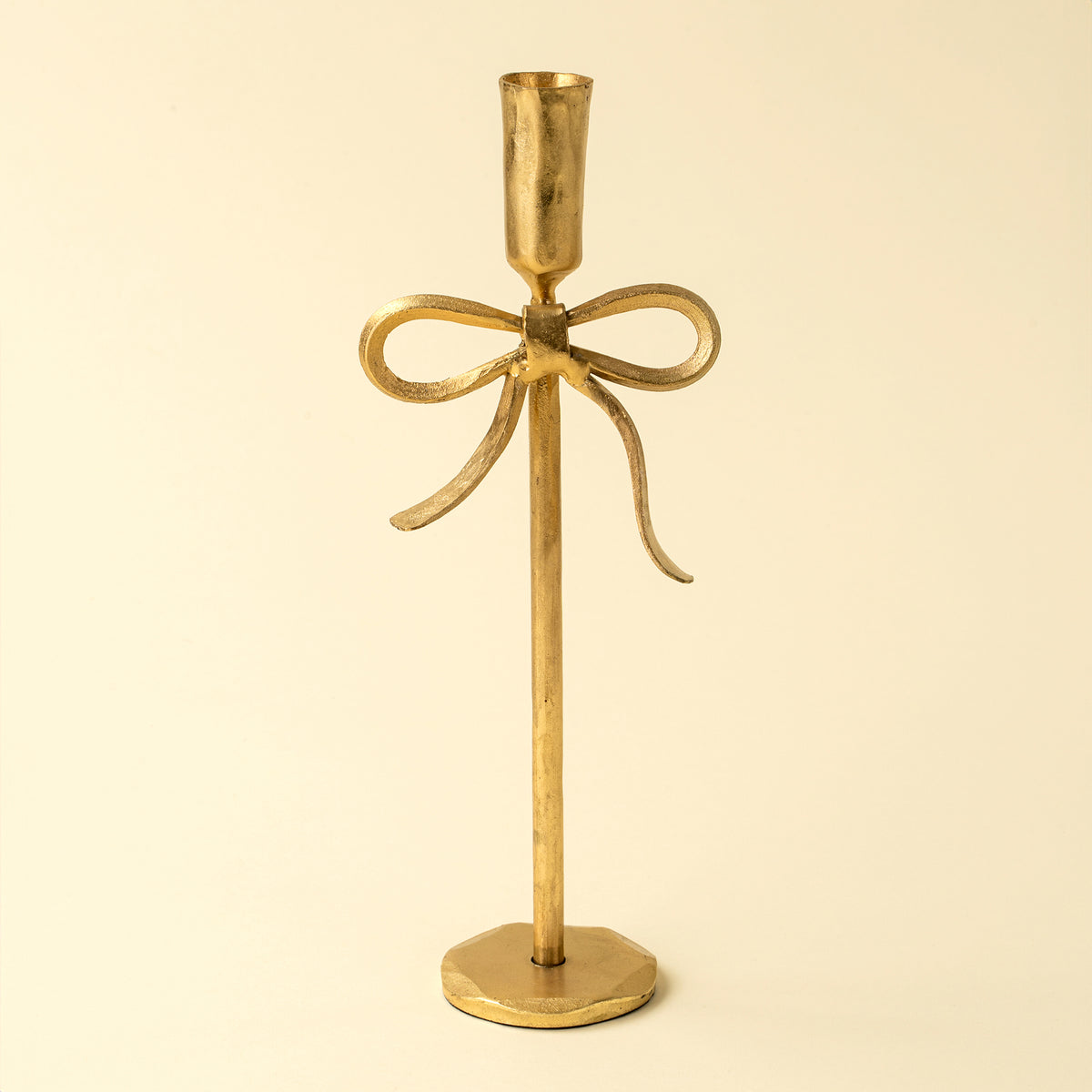 Bow Forged Candlestick L, Gold