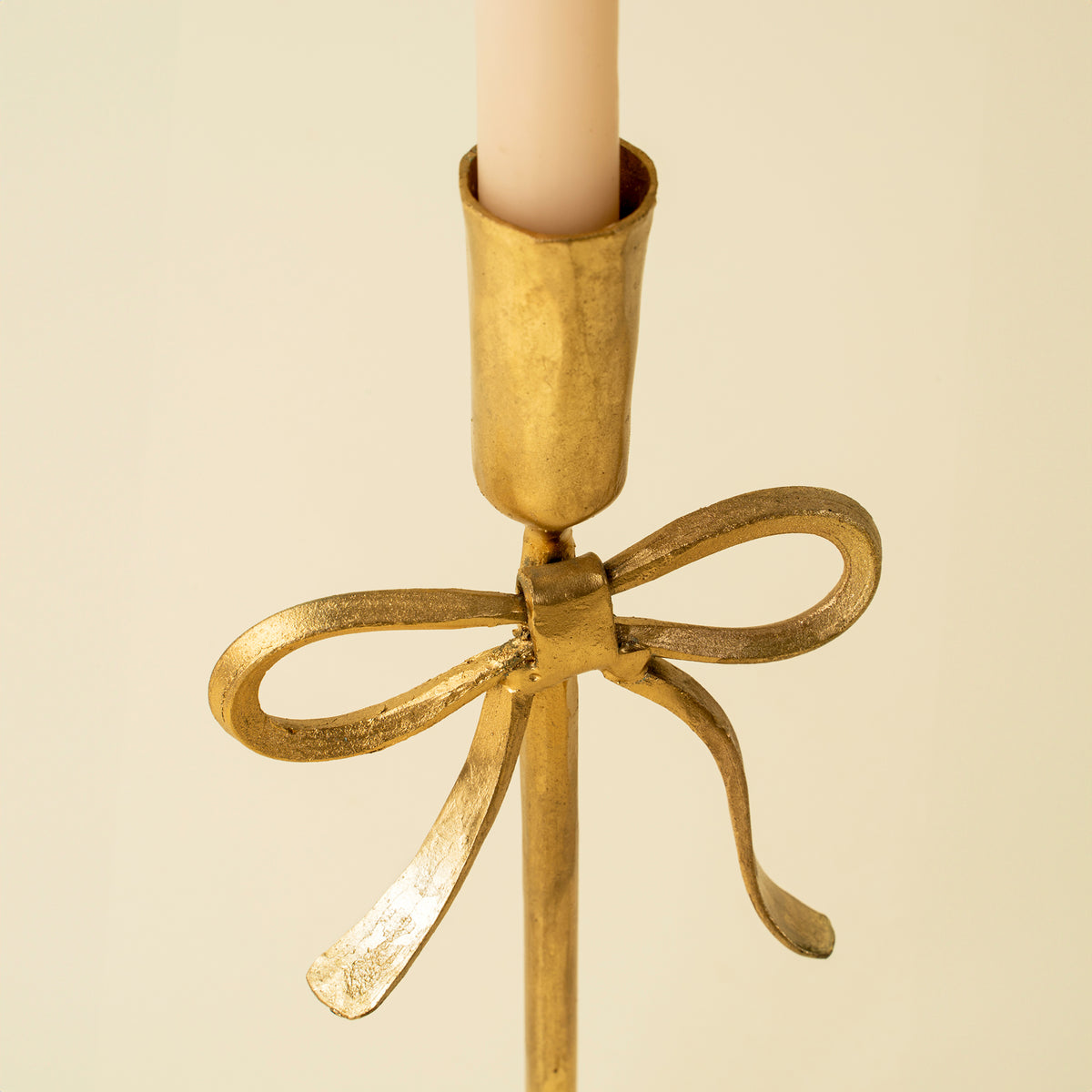 Bow Forged Candlestick L, Gold