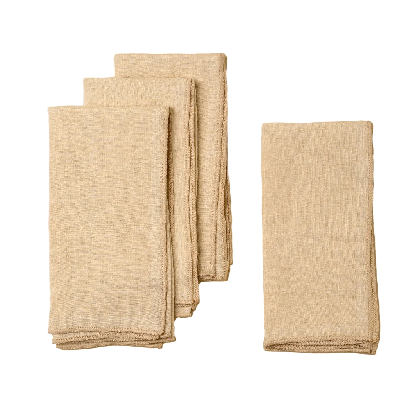 Stonewashed Linen Napkins S/4, Cream