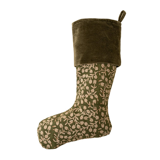 Wildvine Velvet Stocking, Olive