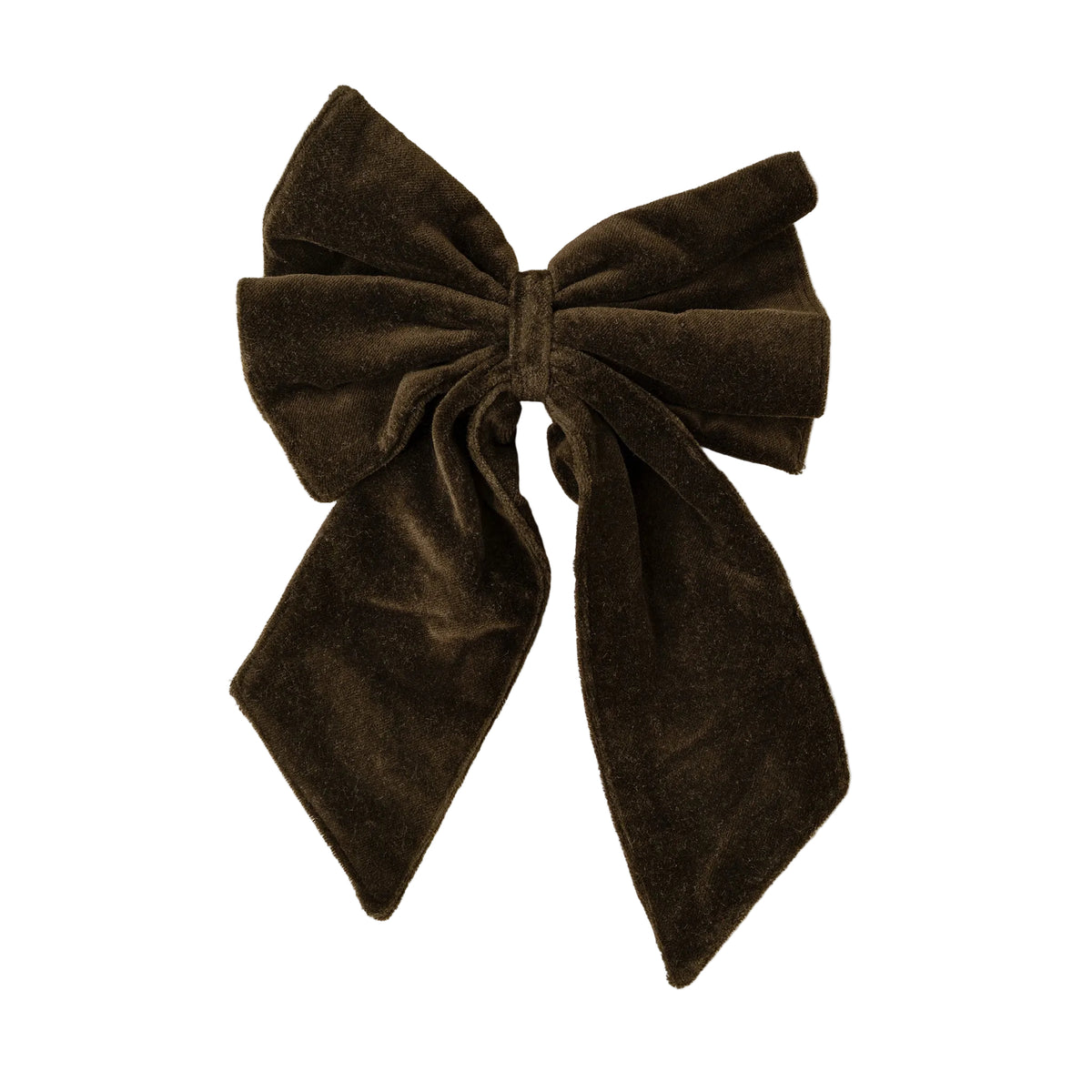 Velvet Bow Clip, Midnight Green