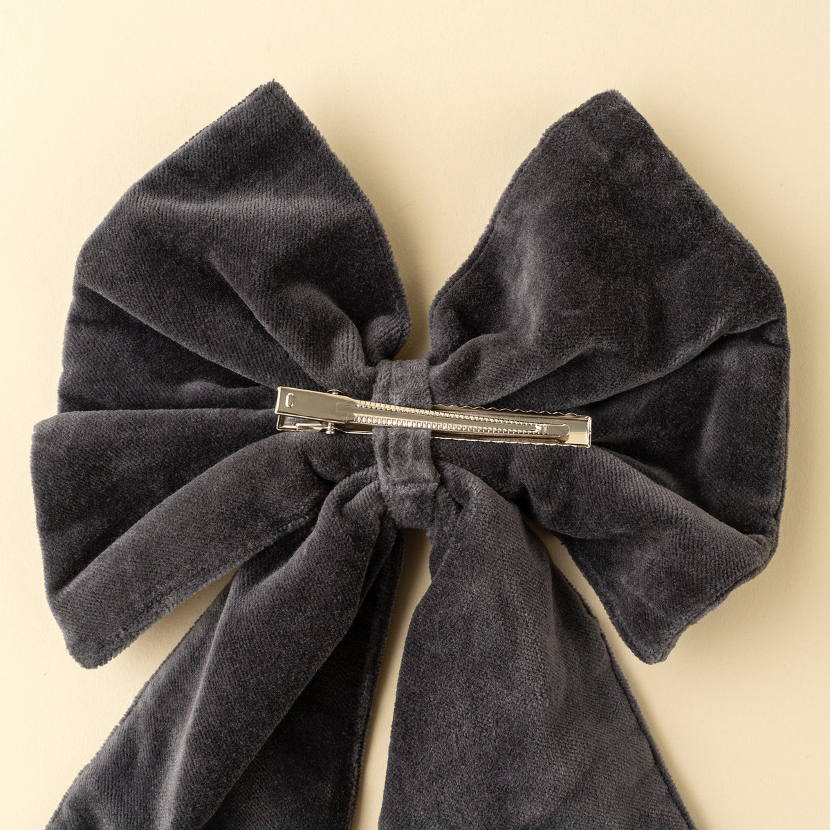 Velvet Bow Clip, Midnight Green
