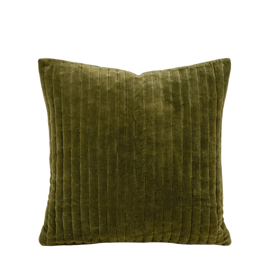 20x20 Velvet Stripe Pillow, Moss