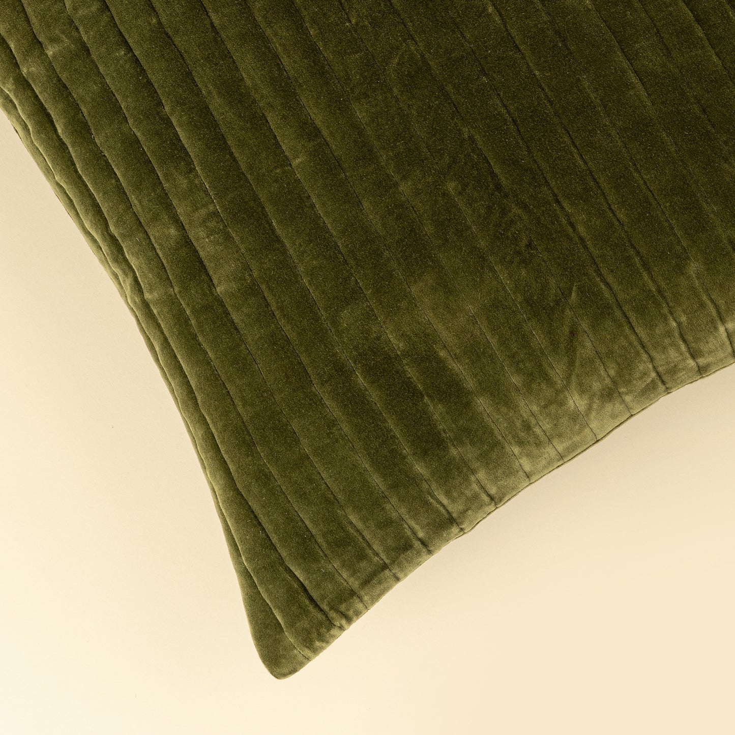 20x20 Velvet Stripe Pillow, Moss