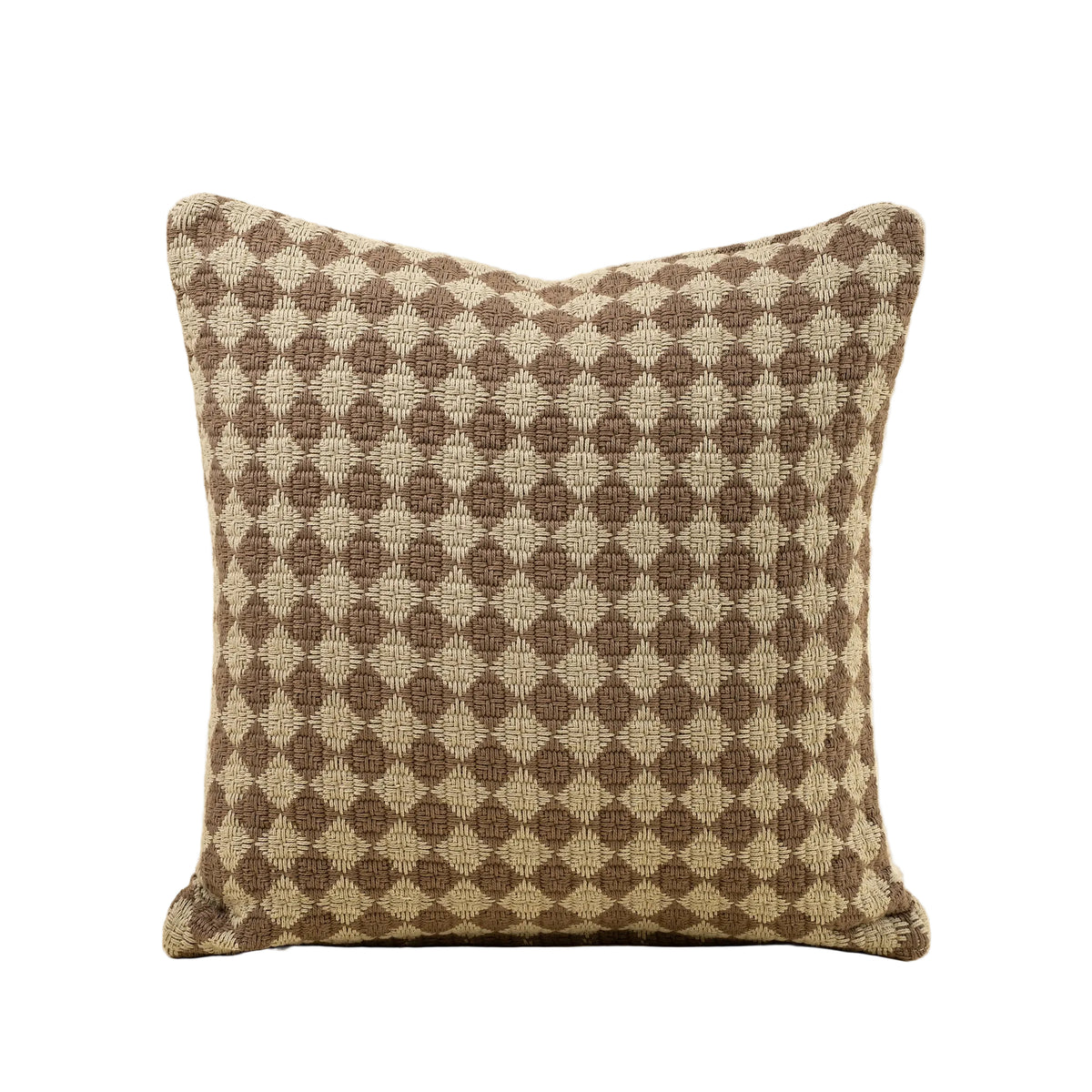 20x20 Check Weave Pillow, Brown