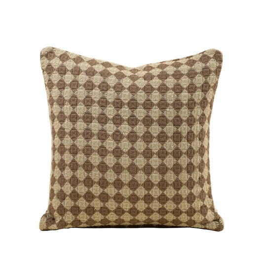 20x20 Check Weave Pillow, Brown