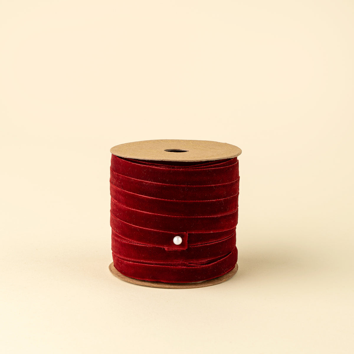 Crimson Red Velvet Ribbon on Spool
