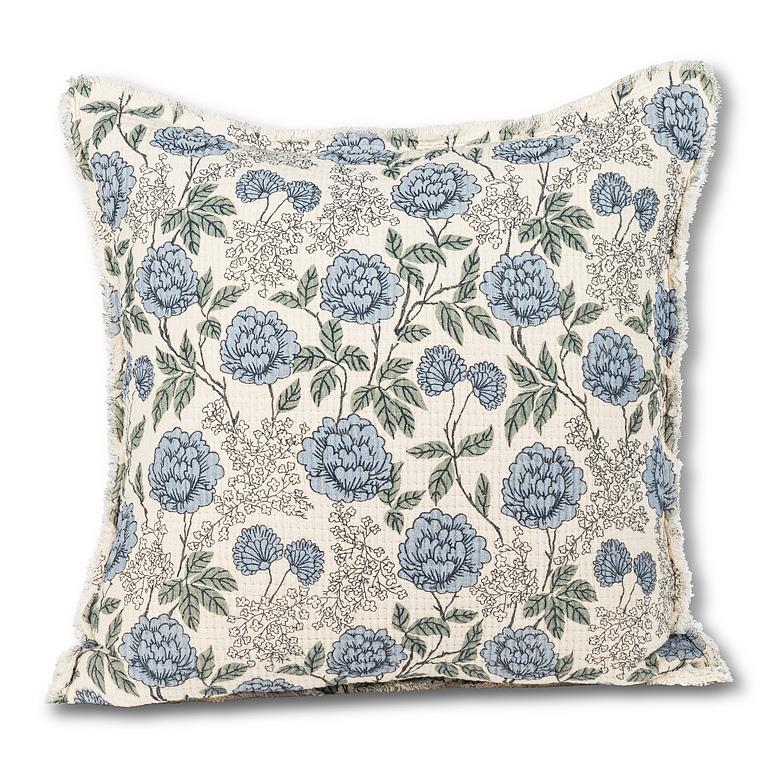 Blue Floral 20 x 20 Pillow