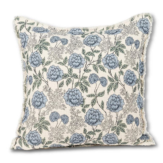Blue Floral 20 x 20 Pillow