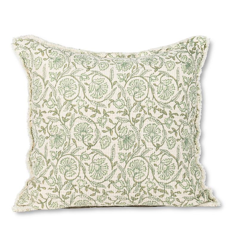 Green Floral 20 x 20 Pillow