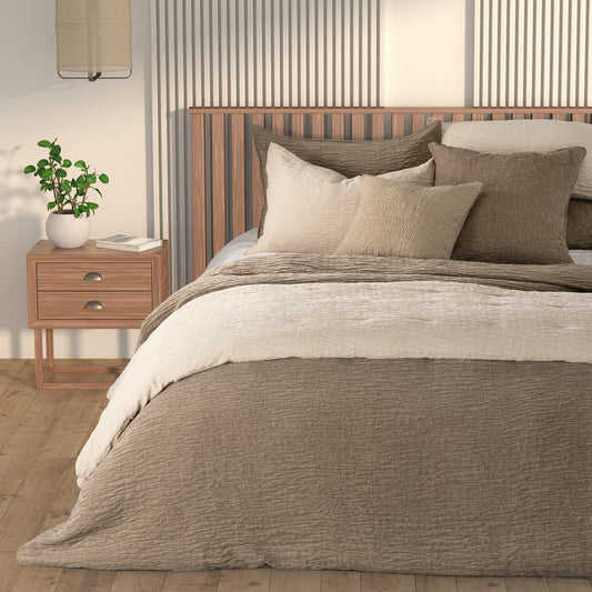 Barbara Taupe Textured Quilt