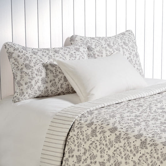 Chocolate Brown Floral Quilt