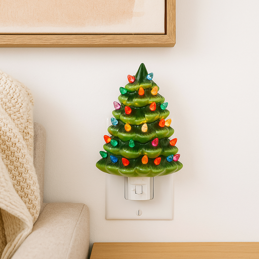 Vintage Green Tree Night Light
