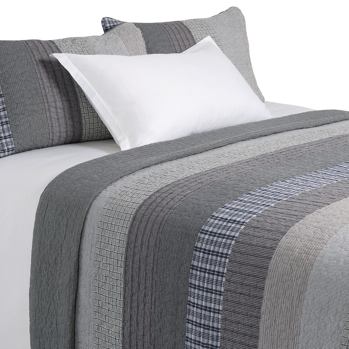 Edward Striped Reversible Quilt Set