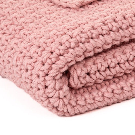 Chunky Knit Throw in Pink