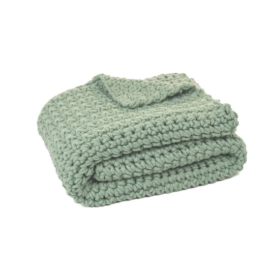 Chunky Knit Sage Throw