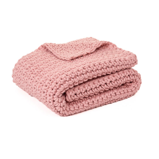Chunky Knit Throw in Pink
