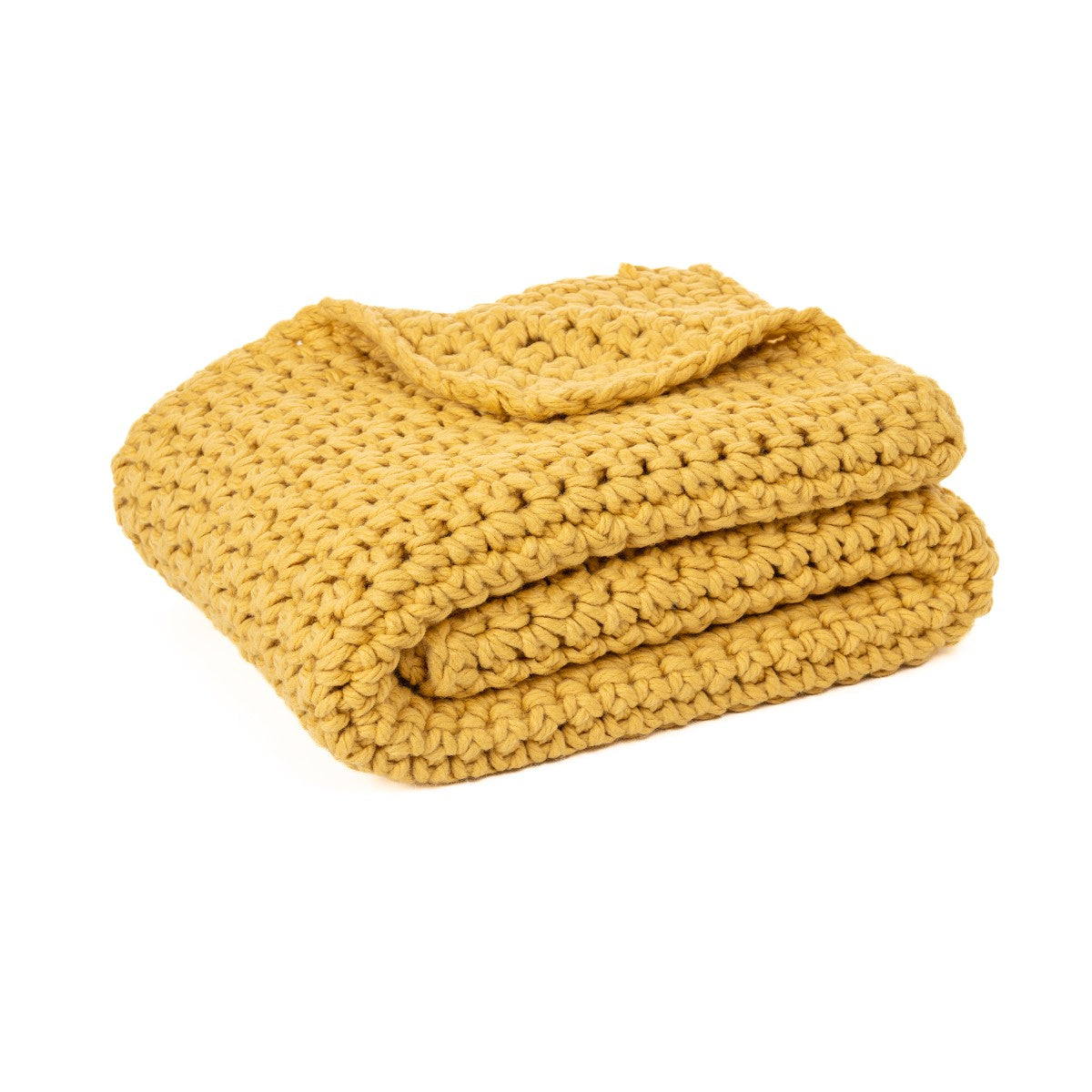 Chunky Knit Throw in Yellow