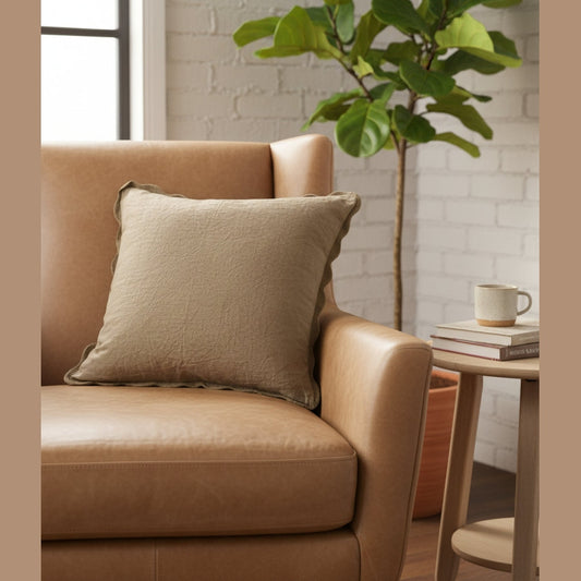 Scalloped Edge Pillow, Mink 20x20 Cover Only