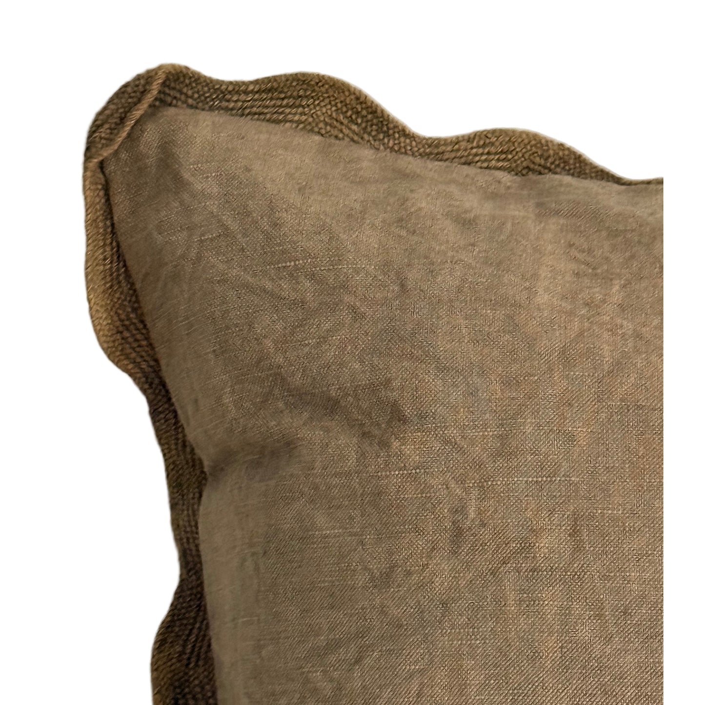 Scalloped Edge Pillow, Mink 20x20 Cover Only