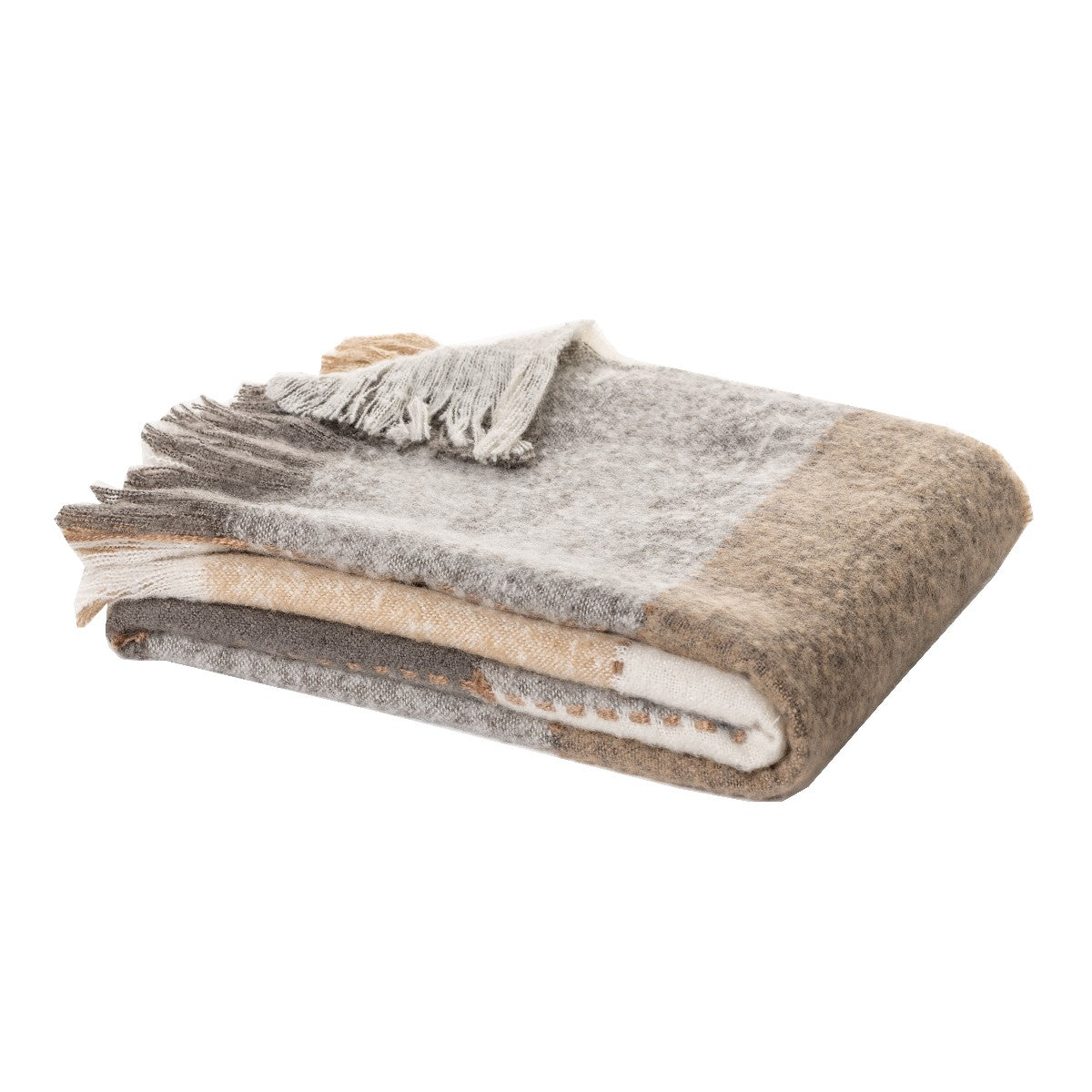 Grey and Taupe Checkered Throw