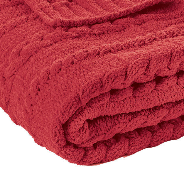 Red Knitted Throw